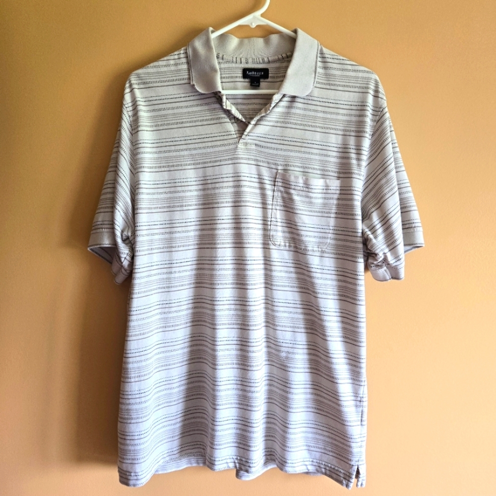 Van Heusen Mens Striped Polo, L